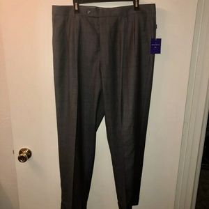 NWT Mens 38 x 30 Gray SAVILE ROW Pleated Front Dre